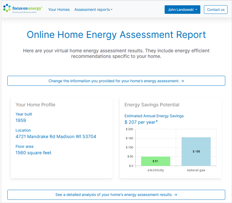 FOE Online Home Energy Report